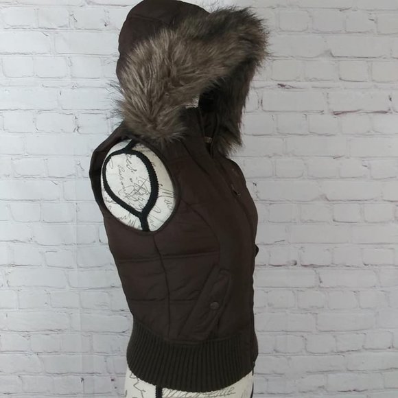 Abercrombie Size L Girls Brown Down Puffer Vest - Picture 4 of 10